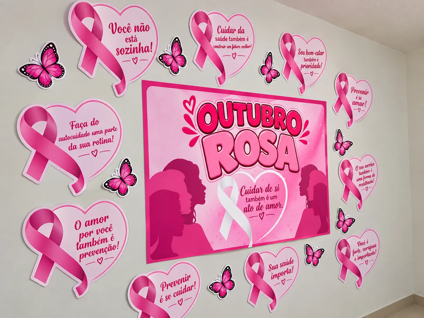 Outubro Rosa – Material em PDF (PAINEL, CARTÃO E INFORMATIVO ) — amostra 2: Material pedagógico de Outubro Rosa com 32…