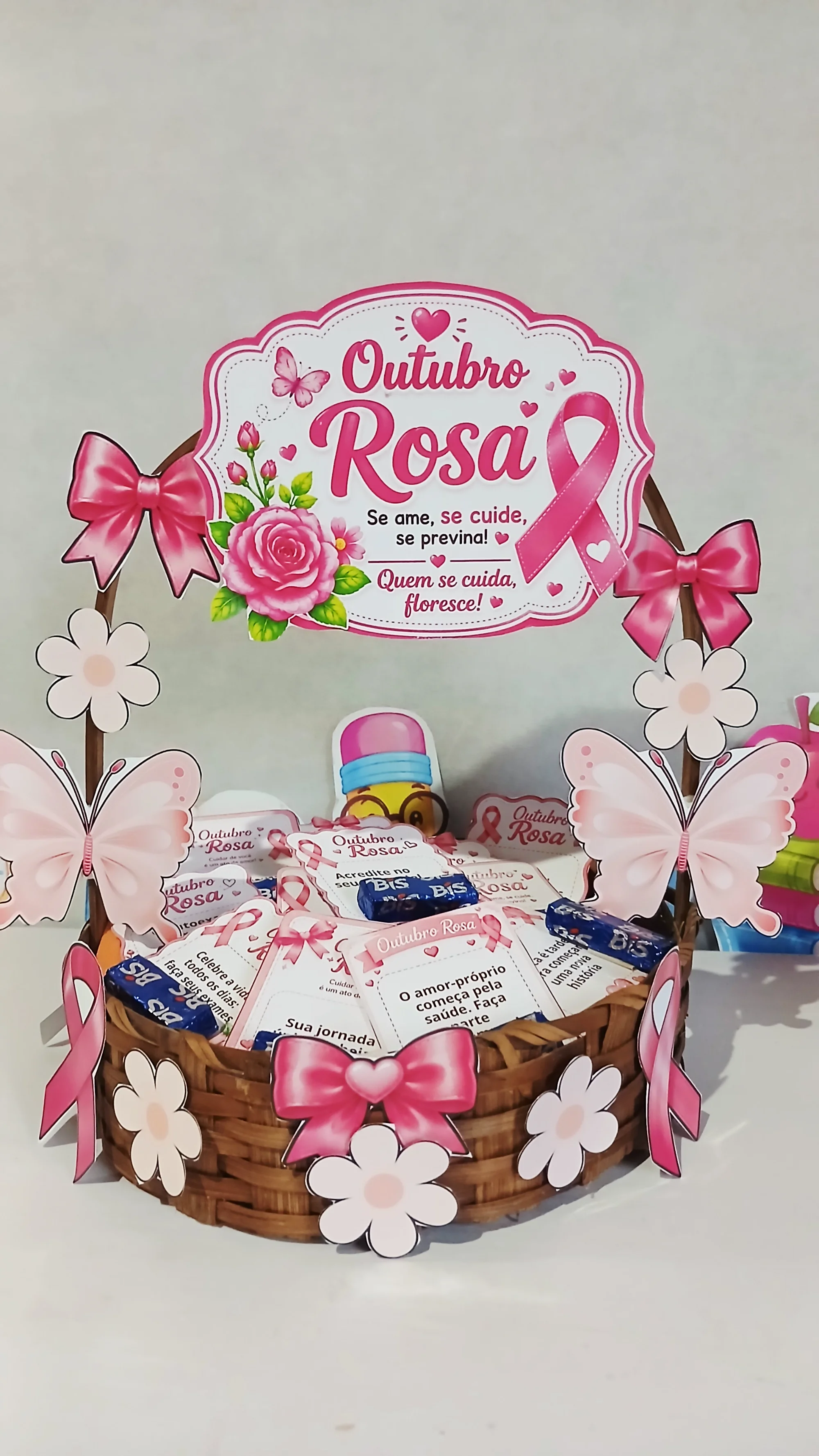 Outubro Rosa – Mimo com Chocolate para Imprimir — amostra 1: 🎀🌸 OUTUBRO ROSA – MIMO ESPECIAL COM CHOCOLATE!