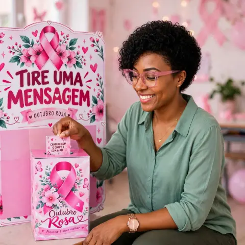 Outubro Rosa: Painel + Caixa de Mensagens Positivas — capa do material