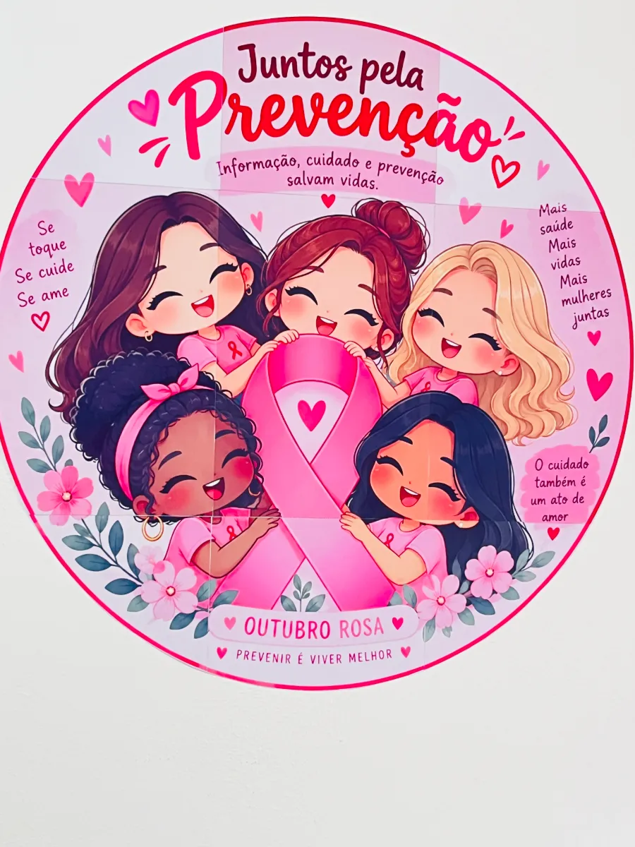 Outubro Rosa - Painel Decorativo Redondo — amostra 5: Deixe seu ambiente escolar ainda mais acolhedor e cheio de…