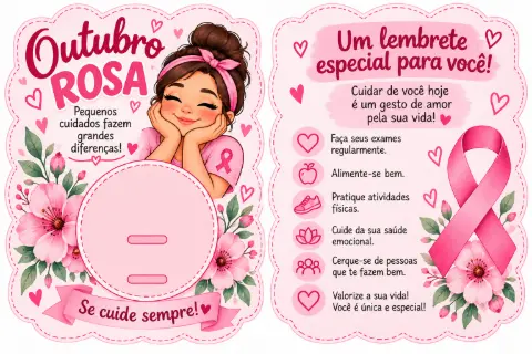 Outubro Rosa: proposta de cartão porta pirulito. — amostra 1: O que é Outubro Rosa: proposta de cartão porta pirulito. — amostra 1: O que é