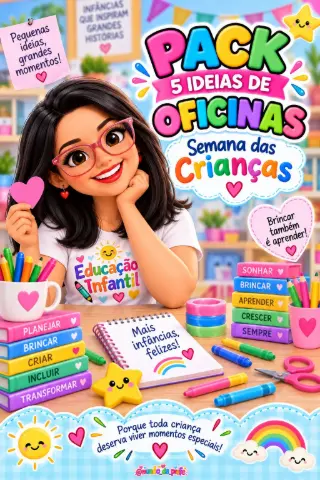 Pack de Oficinas para a Semana da Criança – 5 Propostas Lúdicas para Educação Infantil — capa do material
