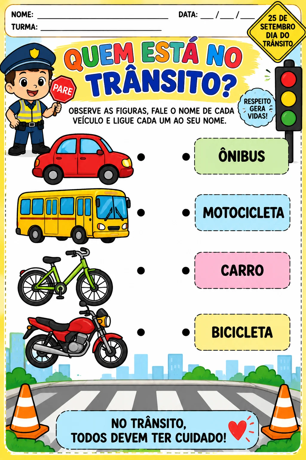 🚦 PACOTE 12 ATIVIDADES – SEMANA DO TRÂNSITO EM PDF — amostra 4: 🚦 Pacote Semana do Trânsito | São 12 🚦 PACOTE DE…
