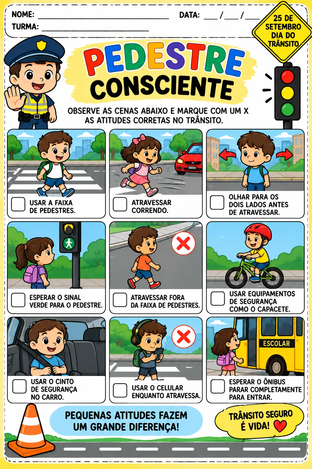🚦 PACOTE 12 ATIVIDADES – SEMANA DO TRÂNSITO EM PDF — amostra 6: 🚦 Pacote Semana do Trânsito | São 12 🚦 PACOTE DE…