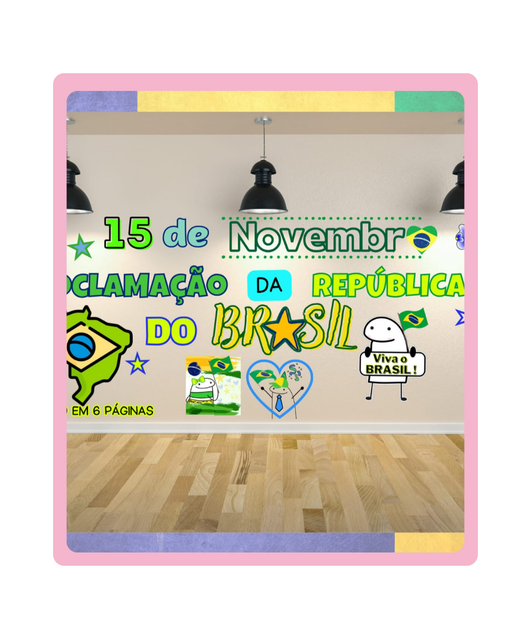Painéis de novembro para imprimir: República e Bandeira — capa do material