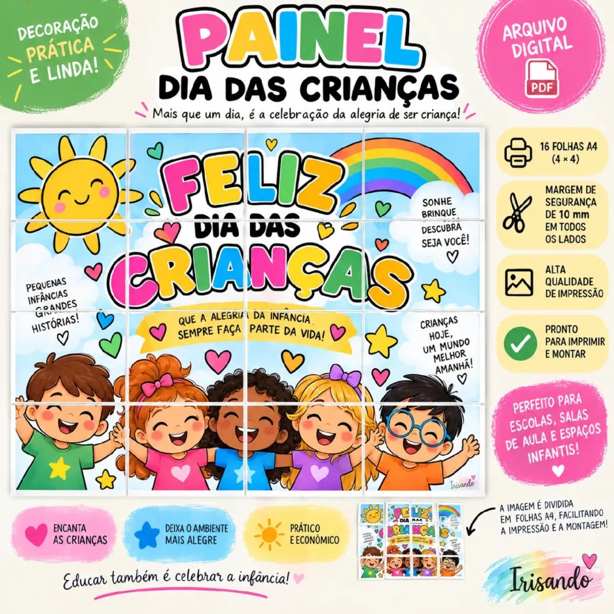Painéis Dia das Crianças — 2 Modelos ampliados — Datas comemorativas para Educação Infantil: Transforme a escola em um…