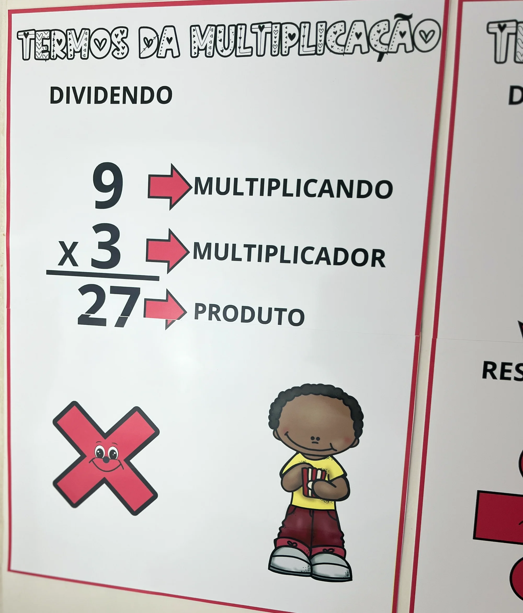 Painéis Educativos – Termos da Multiplicação e Divisão | Matemática — amostra 3: Dois painéis educativos para auxiliar no…