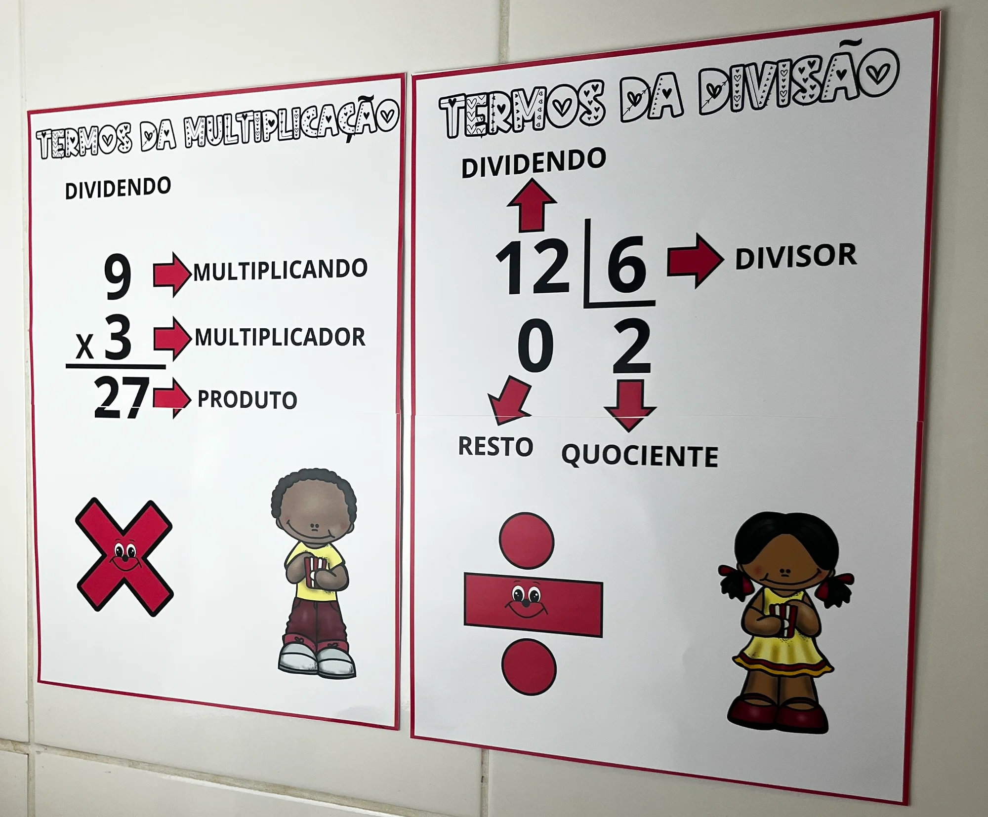Painéis Educativos – Termos da Multiplicação e Divisão | Matemática — amostra 5: Dois painéis educativos para auxiliar no…