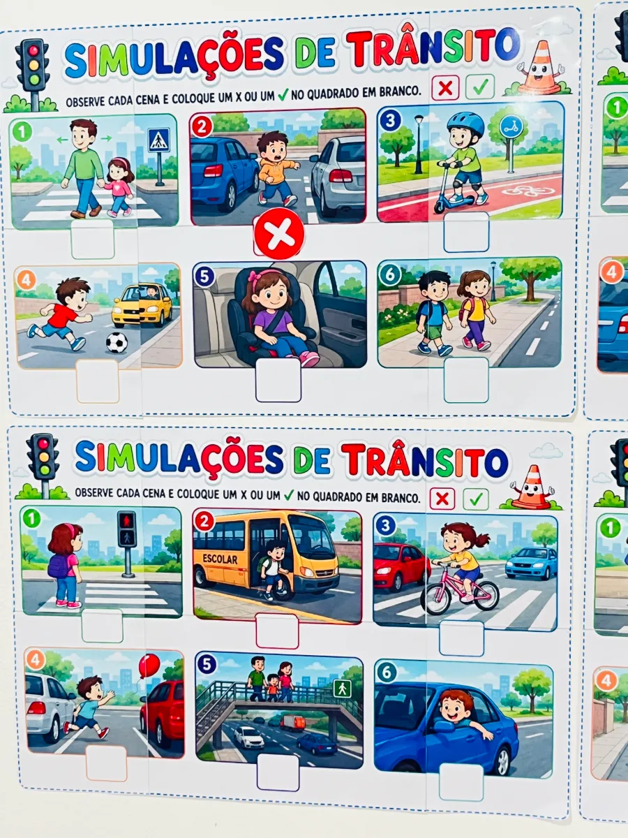 Painéis Simulações de Trânsito em PDF | Educação Infantil — Atividades para Educação Infantil: 4 painéis de simulações de…
