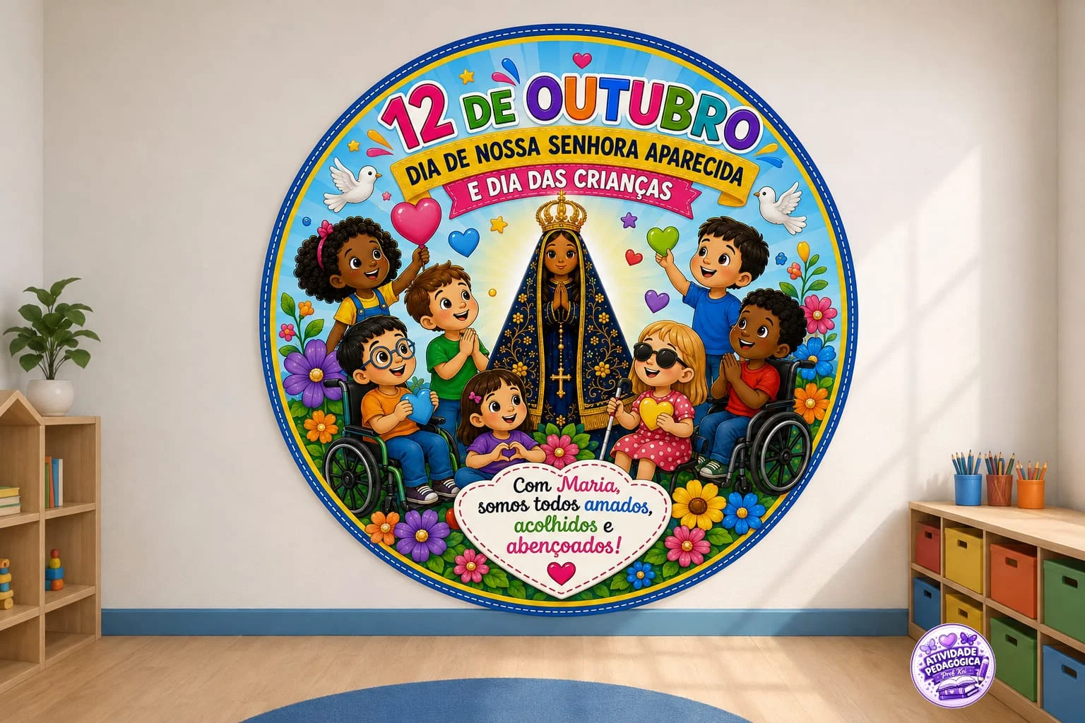 PAINEL 12 DE OUTUBRO – NOSSA SENHORA APARECIDA E DIA DAS CRIANÇAS 🌟 — Datas comemorativas para Todas as séries: Um painel…