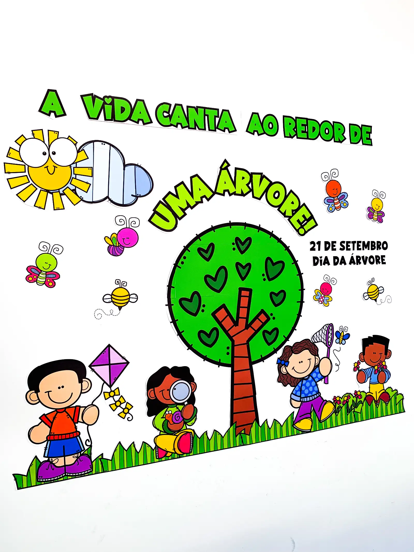 Painel 21 de Setembro – Dia da Árvore - Decoração Escolar — amostra 1: 🌱 Um lindo painel para celebrar as árvores e…