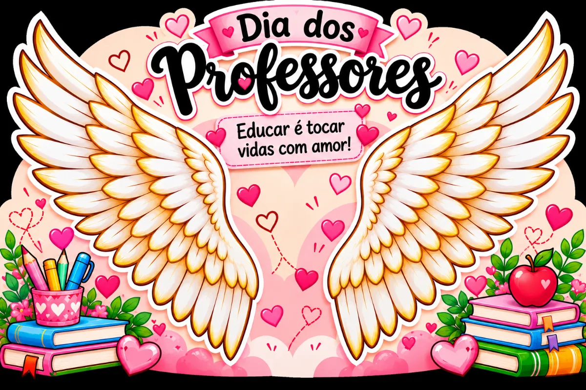 Painel 3 modelos dia dos Professores PDF Educação Infantil — amostra 1: Painel Dia dos Professores — Asas de Anjo para…