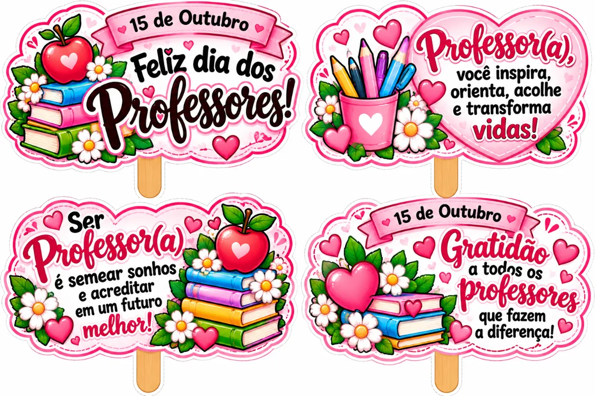 Painel 3 modelos dia dos Professores PDF Educação Infantil — amostra 3: Painel Dia dos Professores — Asas de Anjo para…