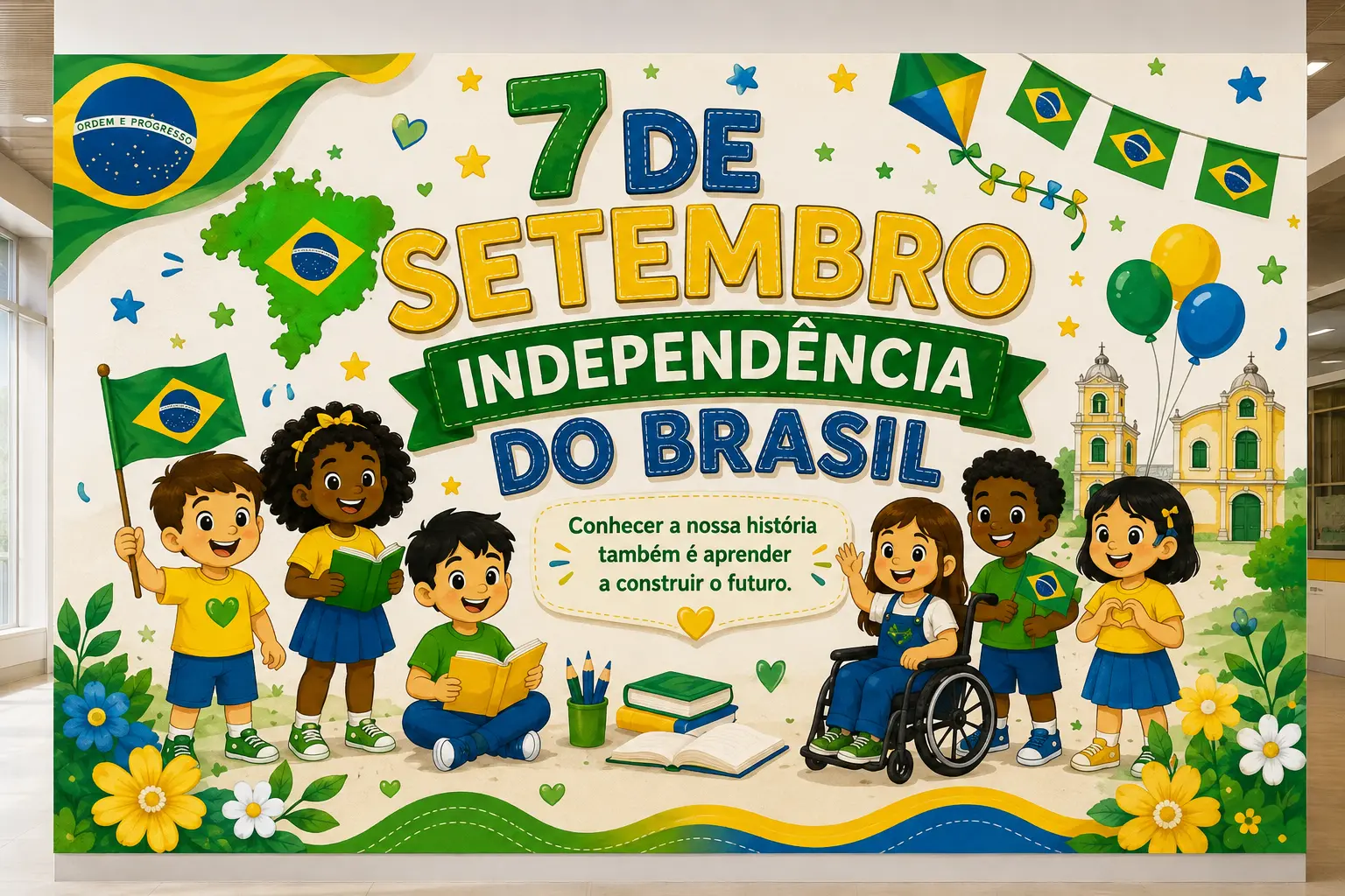 Painel 7 de Setembro – Independência do Brasil | A2 — amostra 1: Painel 7 de Setembro – Independência do Brasil, com uma…
