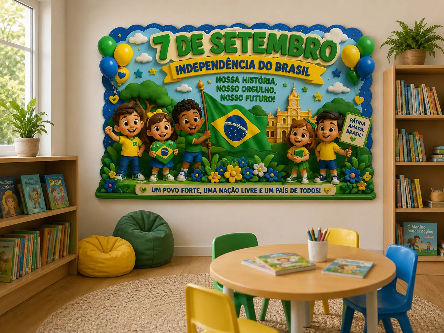 Painel 7 de Setembro – Independência do Brasil para Imprimir — amostra 2: Painel do 7 de Setembro para imprimir e montar (…