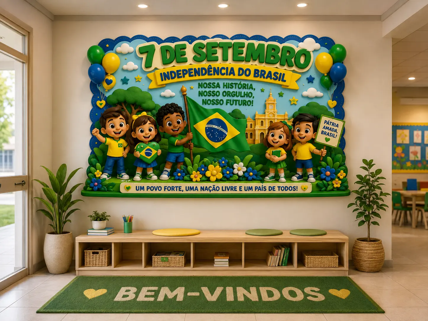 Painel 7 de Setembro – Independência do Brasil para Imprimir — amostra 3: Painel do 7 de Setembro para imprimir e montar (…