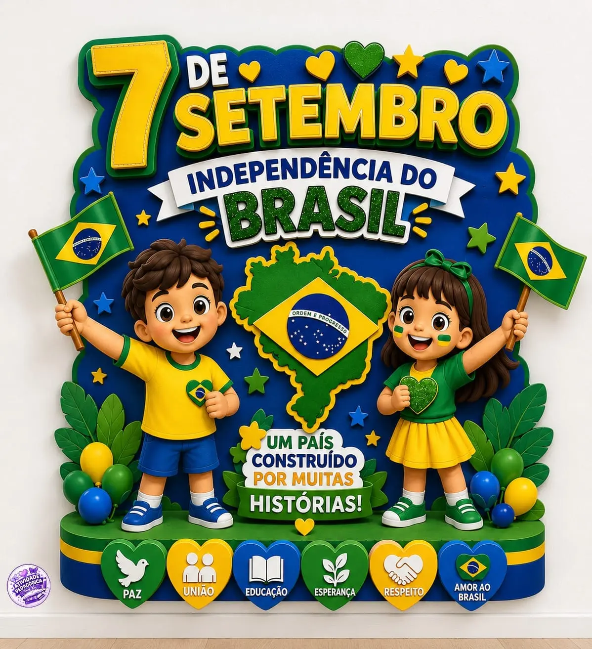 PAINEL 7 DE SETEMBRO – INDEPENDÊNCIA DO BRASIL — Alfabetização para Educação Infantil: Deixe a comemoração do 7 de Setembro…