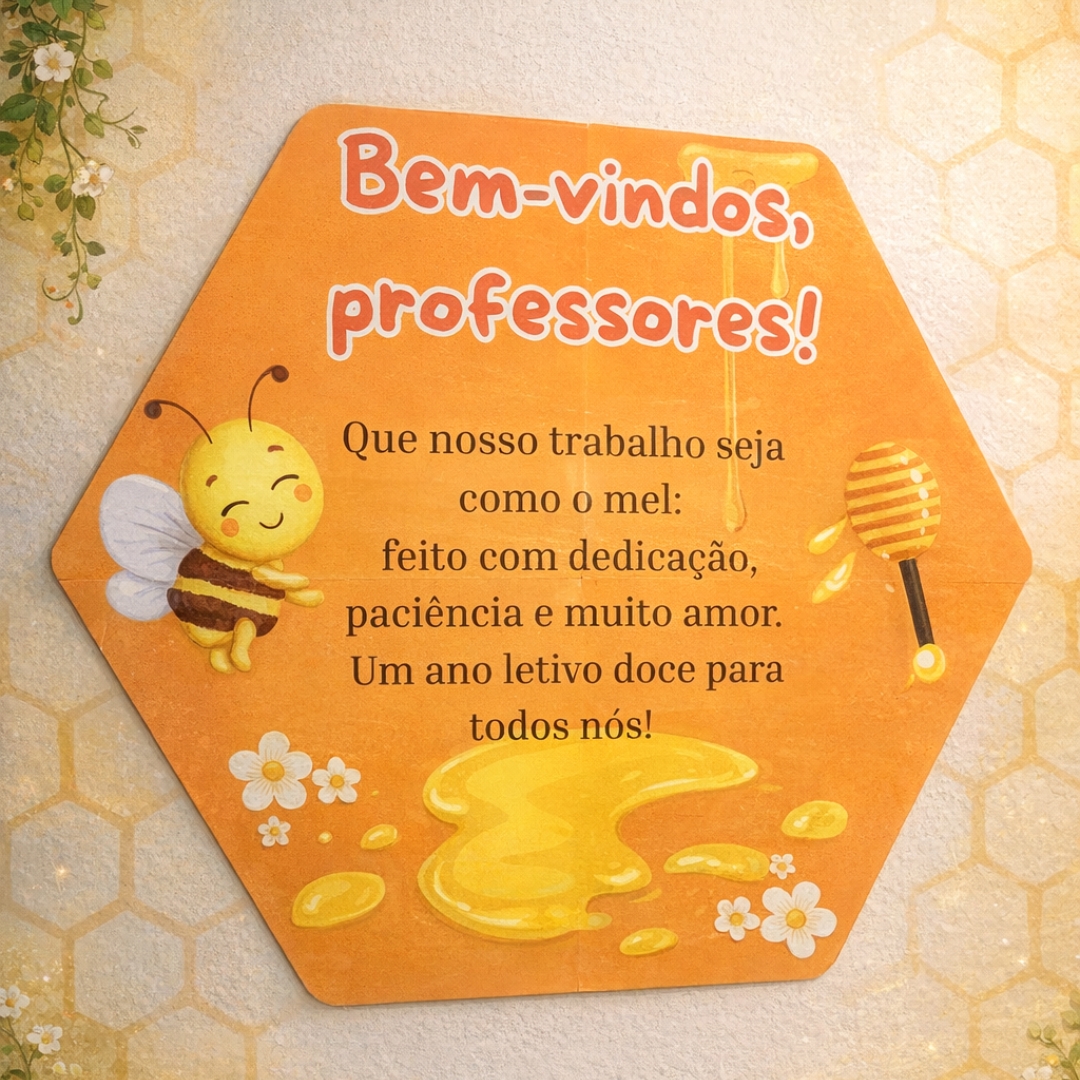 Painel abelhinha-recepção de professores – PDF para Imprimir — capa do material