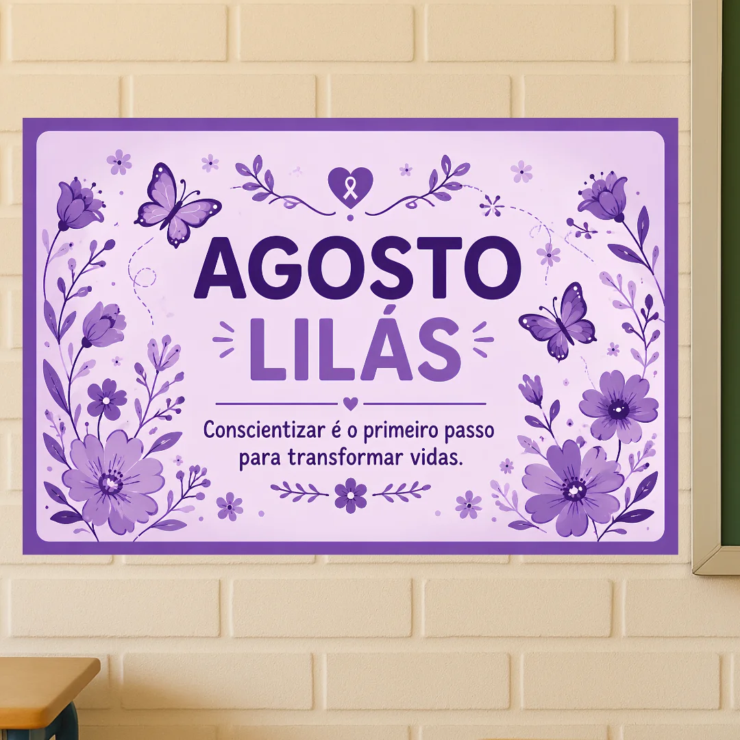 Painel Agosto Lilás - Conscientização pelo Fim da Violência contra a — amostra 1: O Painel Agosto Lilás é um recurso…