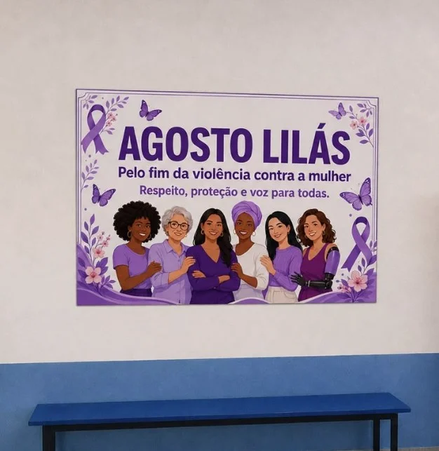 Painel Agosto Lilás 💜 — capa do material