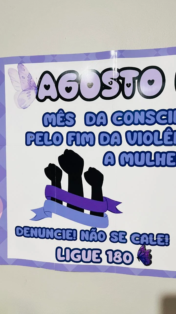 Painel Agosto Lilás para Imprimir | Conscientização e Prevenção — amostra 4: O Agosto Lilás é um mês de conscientização…