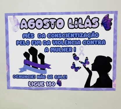 Painel Agosto Lilás para Imprimir | Conscientização e Prevenção — capa do material