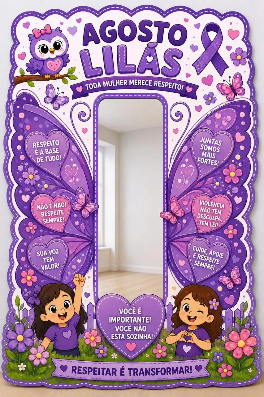 Painel Agosto Lilás - Um painel lindo, acolhedor e cheio de significado 💜 ✨ — amostra 2: PAINEL AGOSTO LILÁS 💜 ✨ Um…