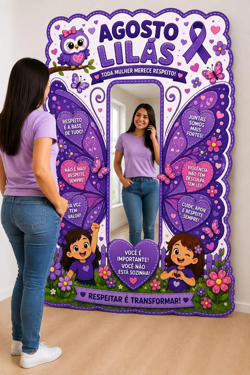 Painel Agosto Lilás - Um painel lindo, acolhedor e cheio de significado 💜 ✨ — capa do material