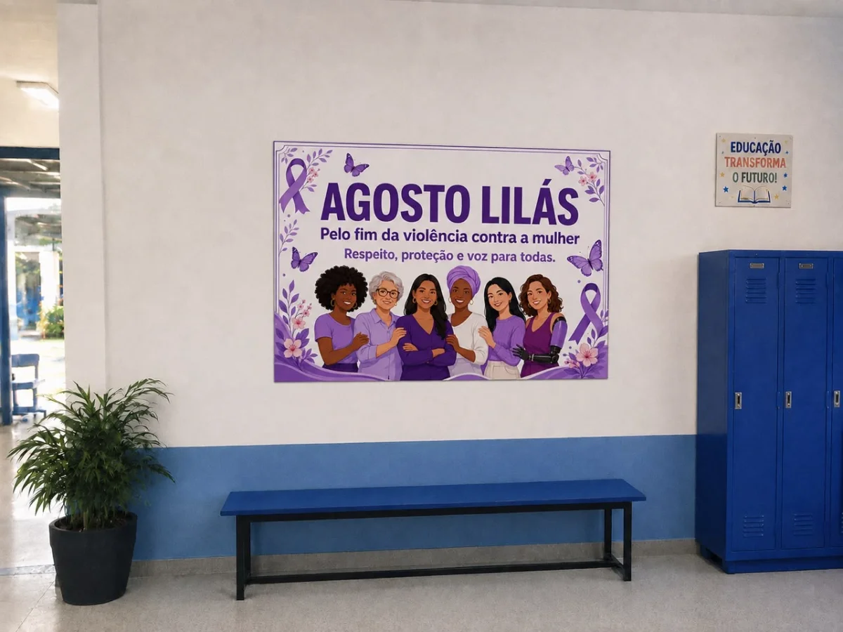 Painel Agosto Lilás — Datas comemorativas para Todas as séries: Painel Agosto Lilás ⭐ Celebre o Agosto Lilás com uma…