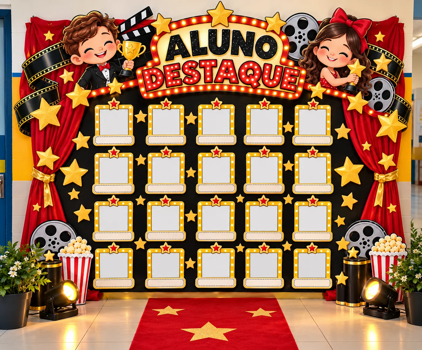 Painel Aluno Destaque – Nossas Estrelas Brilham Aqui | — amostra 2: ✨ O QUE ACOMPANHA O MATERIAL?