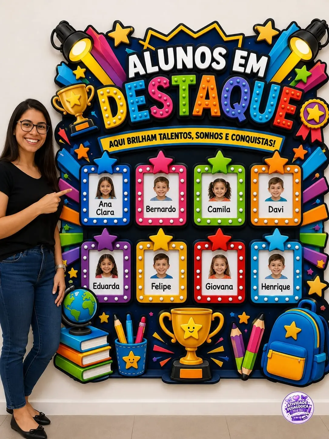 PAINEL ALUNOS EM DESTAQUE — Alfabetização para Educação Infantil: Um painel super colorido e chamativo, perfeito para…