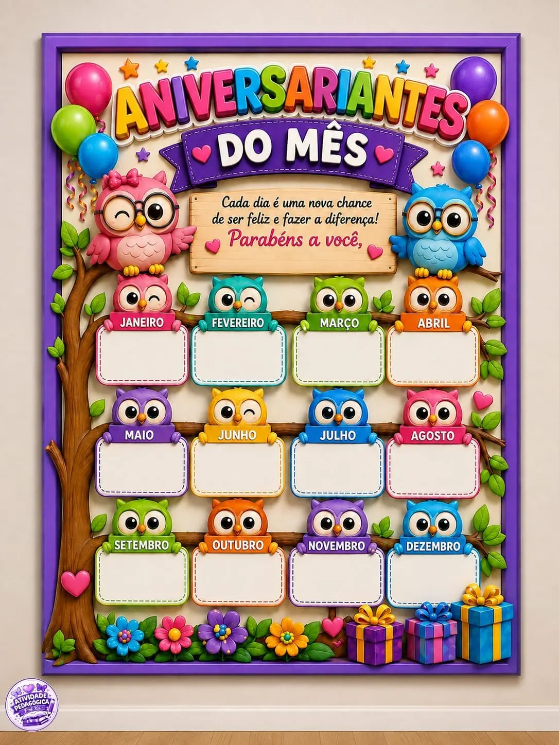 PAINEL ANIVERSARIANTES DO MÊS — PROFESSORES 🦉 — Datas comemorativas para Todas as séries: Que tal deixar a sala dos…