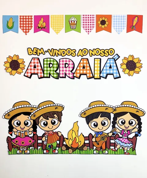 Painel arraiá — capa do material