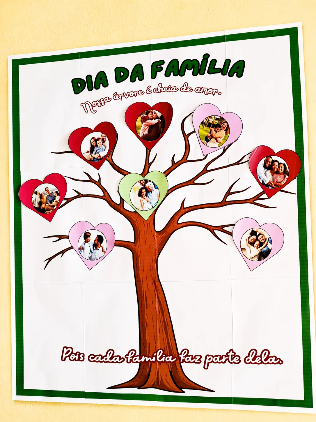 Painel árvore da família — amostra 1: Painel Dia da Família – Nossa Árvore é Cheia de Amor Transforme esse momento especial…