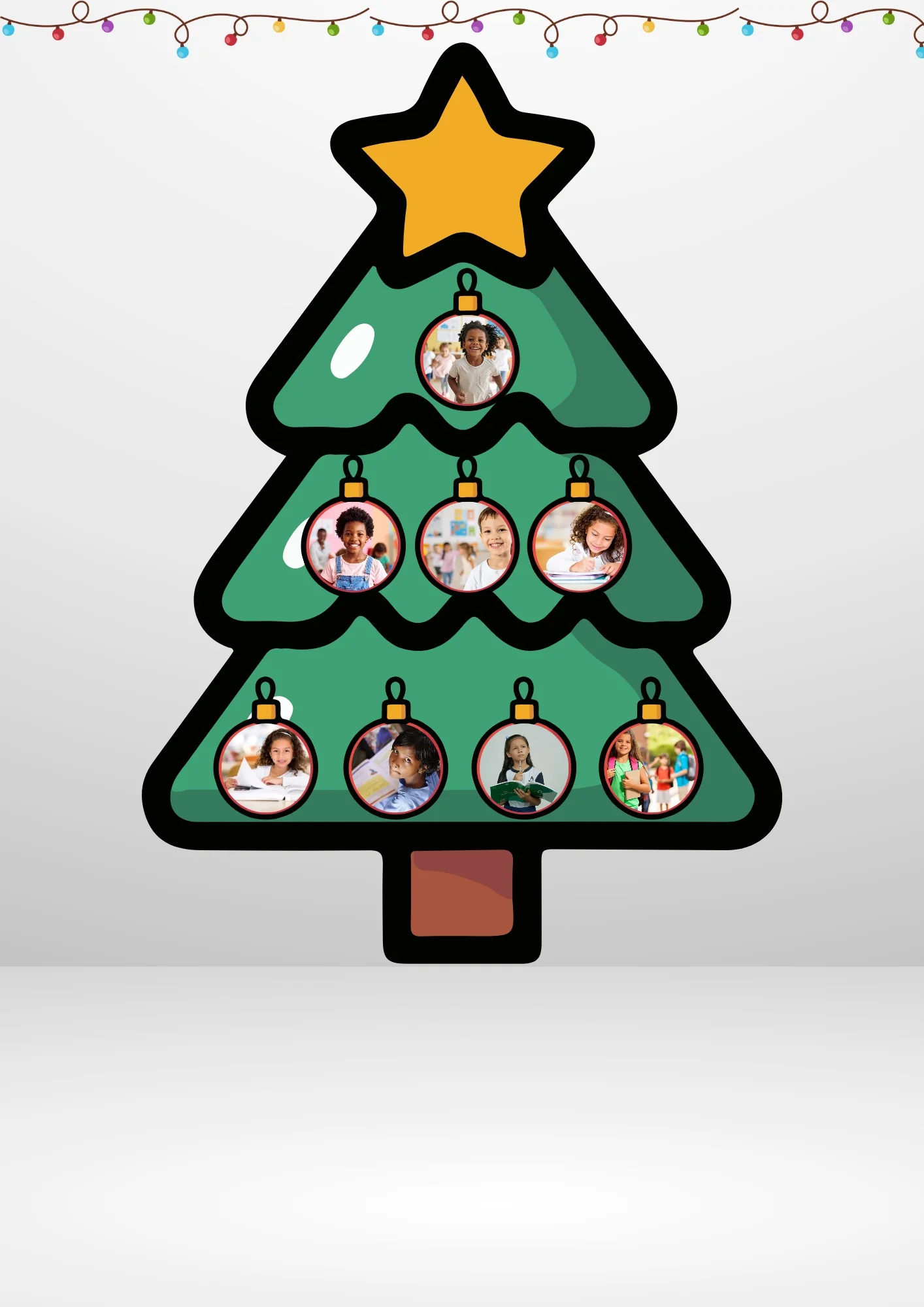 🎄📸 PAINEL ÁRVORE DE NATAL COM FOTOS- ATIVIDADE LUDICA — Alfabetização para Educação Infantil: Este lindo painel em…