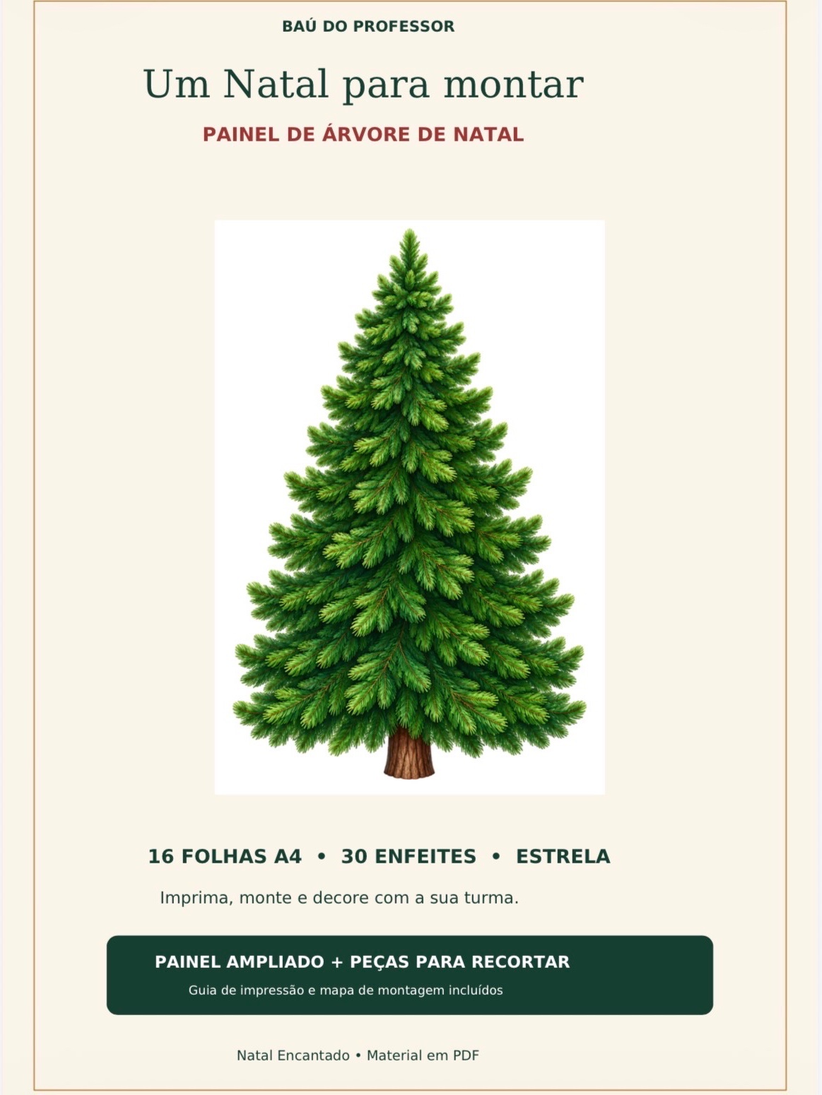 Painel Árvore de Natal para Imprimir + 30 Enfeites e Estrela — amostra 1: 🎄 Transforme um cantinho da escola em um espaço… Painel Árvore de Natal para Imprimir + 30 Enfeites e Estrela — amostra 1: 🎄 Transforme um cantinho da escola em um espaço…