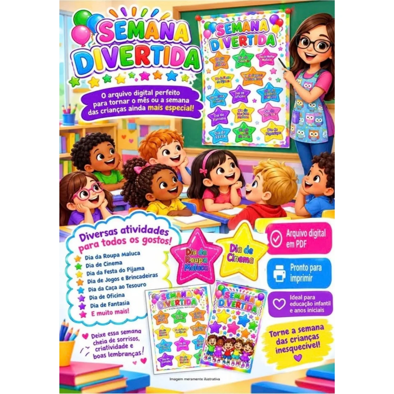 🎈💛 Painel Atividades Divertidas para Semana das Crianças🎈💛 — Datas comemorativas para Educação Infantil: ✨ A semana…