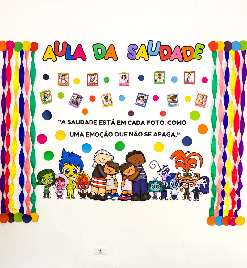 Painel Aula da Saudade - Divertidamente – PDF para Imprimir — capa do material
