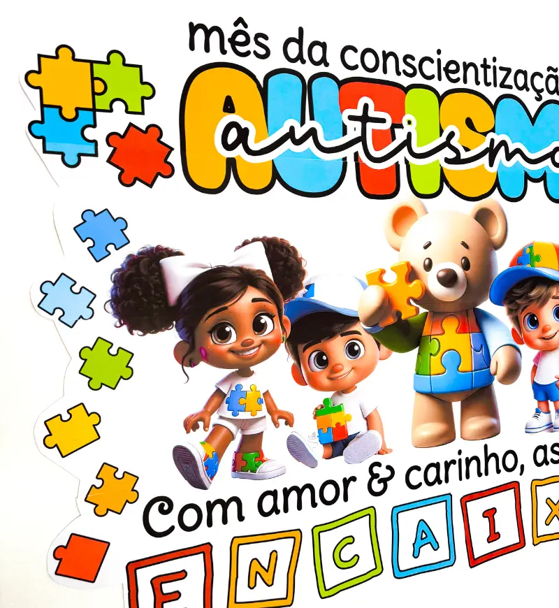 Painel Autismo com Quebra-Cabeça para o Abril Azul — amostra 3: Como usar o painel na escola