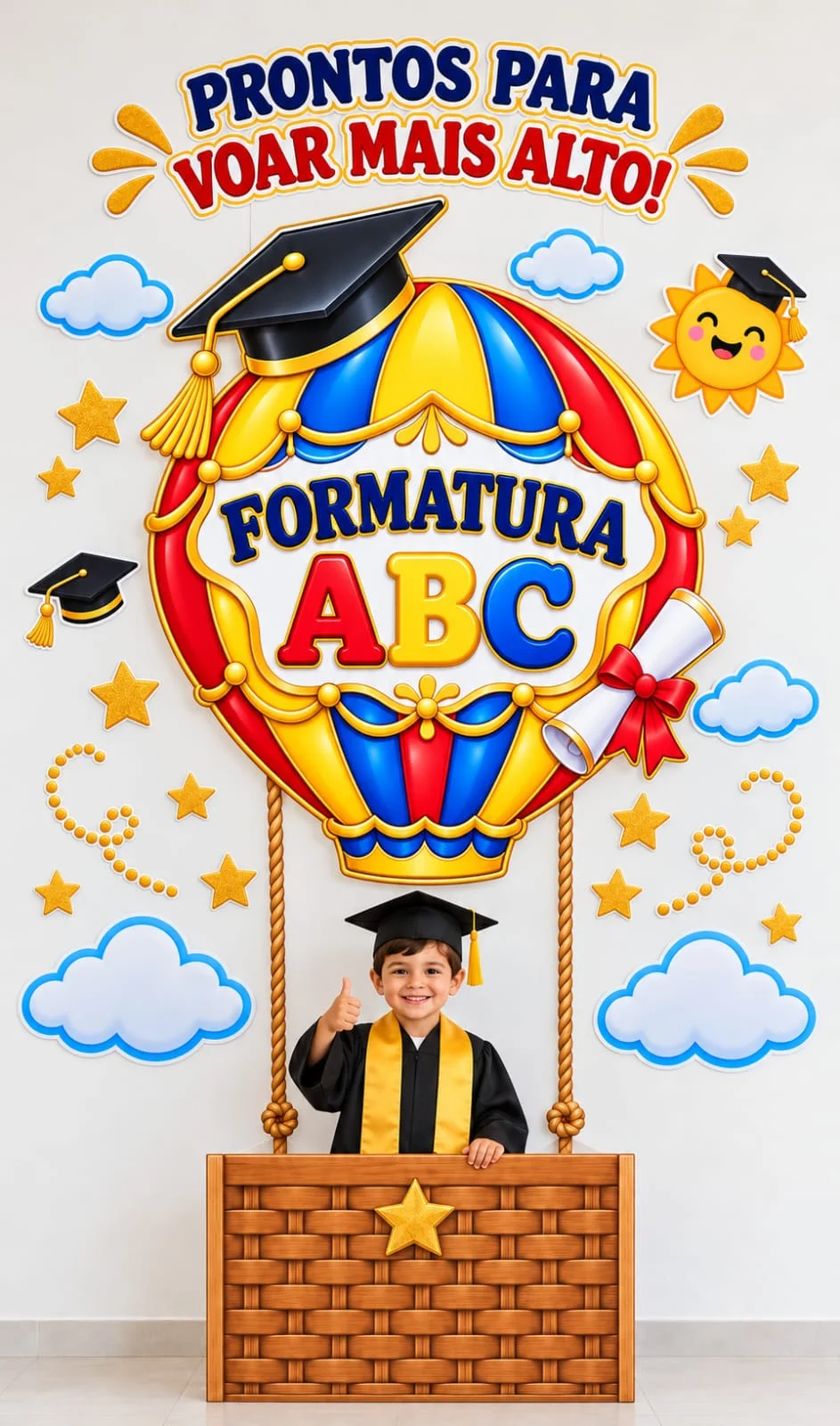 Painel Balão Formatura ABC Cenário para Fotos PDF — amostra 1: Um cenário alegre, colorido e encantador para decorar o…