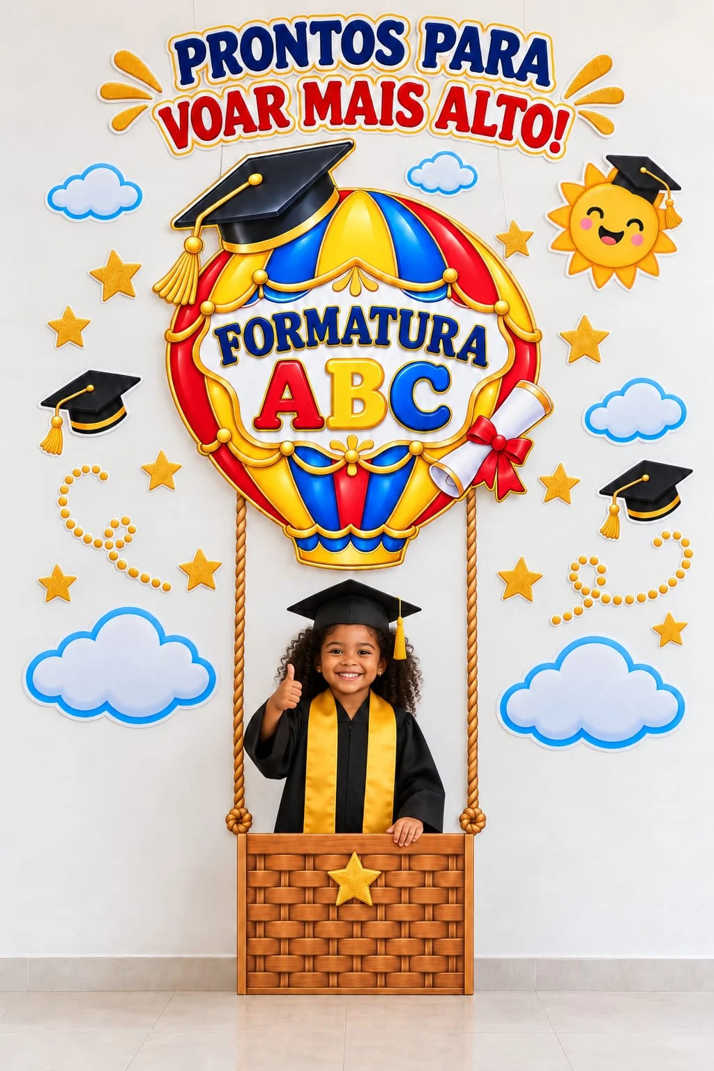 Painel Balão Formatura ABC Cenário para Fotos PDF — amostra 3: Painel Balão Formatura ABC em 2 tamanhos ampliados para…