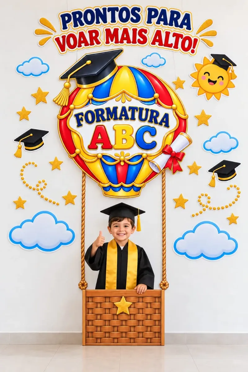 Painel Balão Formatura ABC para Fotos — Datas comemorativas para Educação Infantil: Painel de formatura ABC em dois…