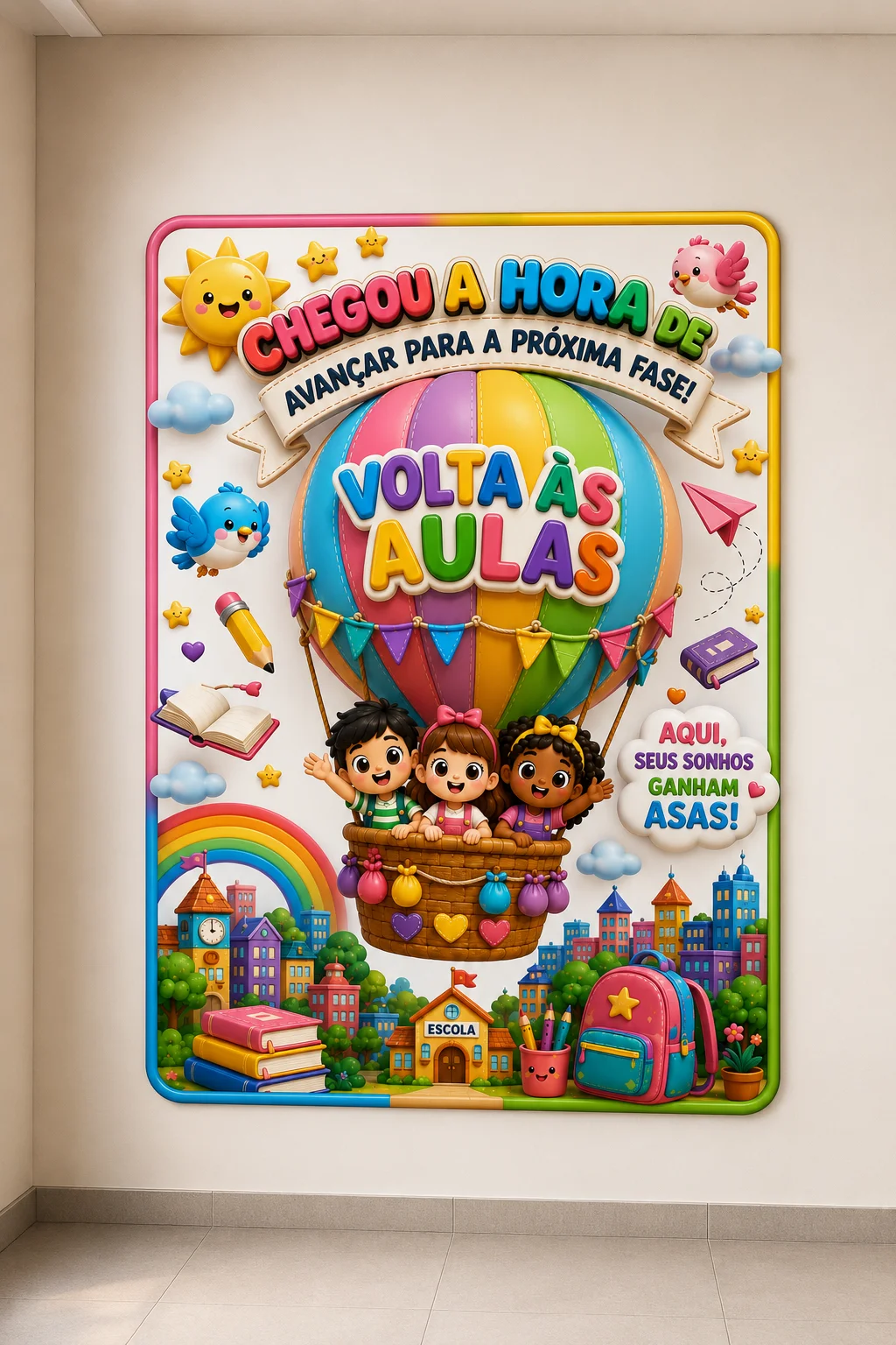 Painel balão volta às aulas. – PDF para Imprimir — capa do material