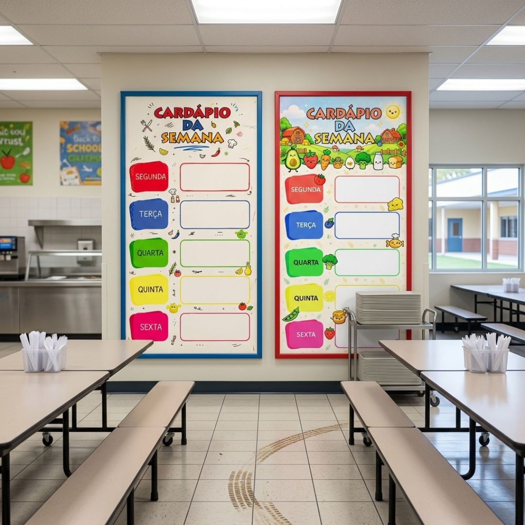 Painel / banner / cartaz cardápio da semana escreve e apaga – Material Pedagógico — Atividades para Educação Infantil:…