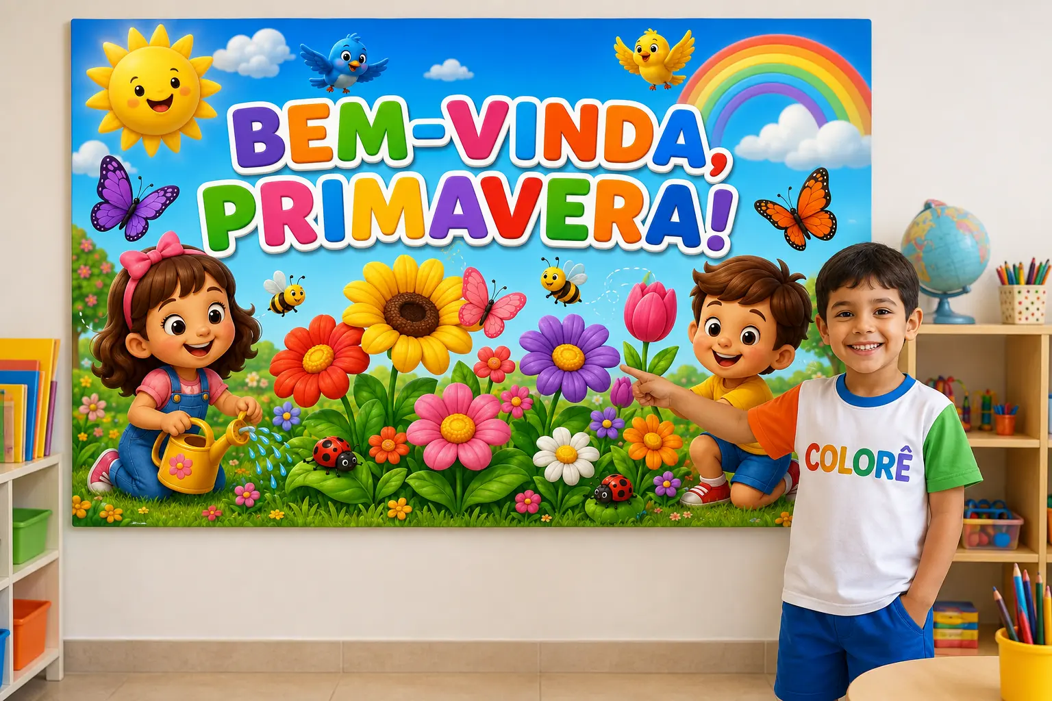 🌸 PAINEL BEM-VINDA, PRIMAVERA! Deixe a sala de aula alegre. — Alfabetização para Educação Infantil: PAINEL BEM-VINDA,…