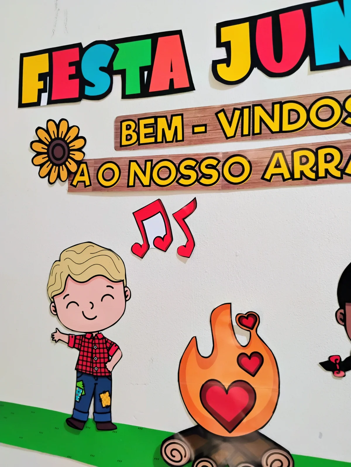 Painel Bem- Vindo ao Nosso Arraiá — amostra 1: Bem-vindos ao Nosso Arraiá Receba seus alunos com um painel junino alegre,…