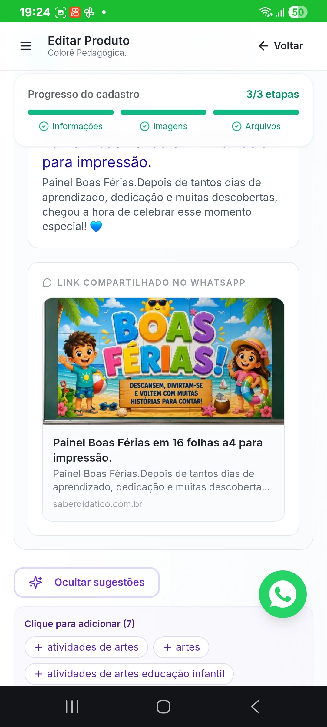 Painel Boas Férias em 16 folhas a4 para impressão. — amostra 2: Painel Boas Férias