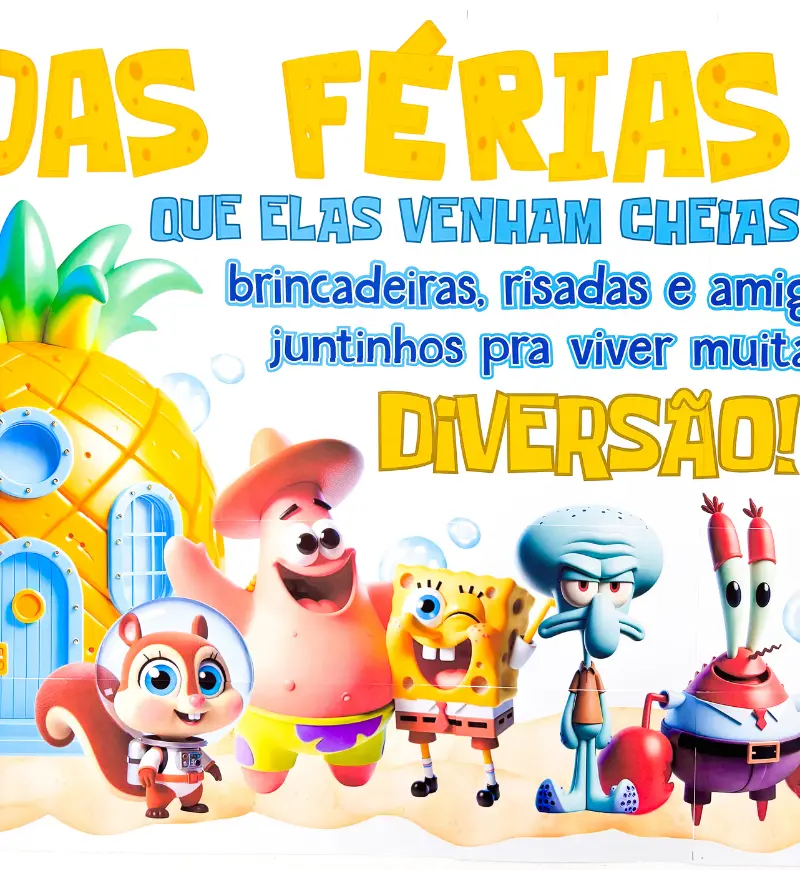 Painel Boas Férias inspirado no Bob Esponja para imprimir — amostra 4: Para quem é indicado