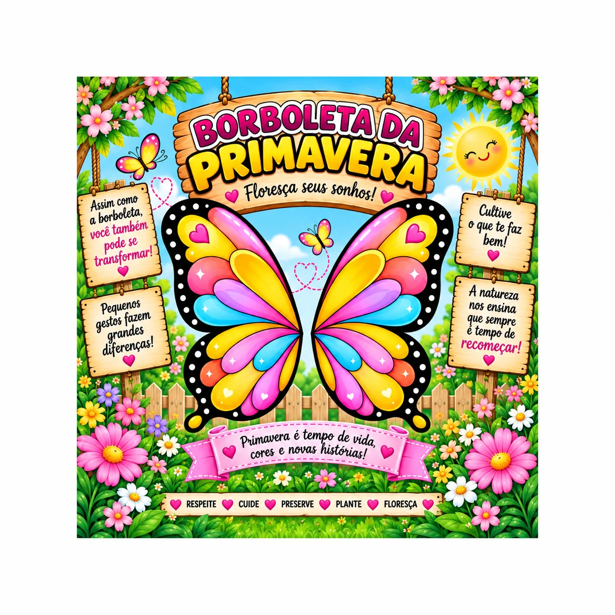 Painel Borboleta da Primavera - Educação Infantil - PDF — amostra 1: O Painel Borboleta da Primavera é uma decoração…