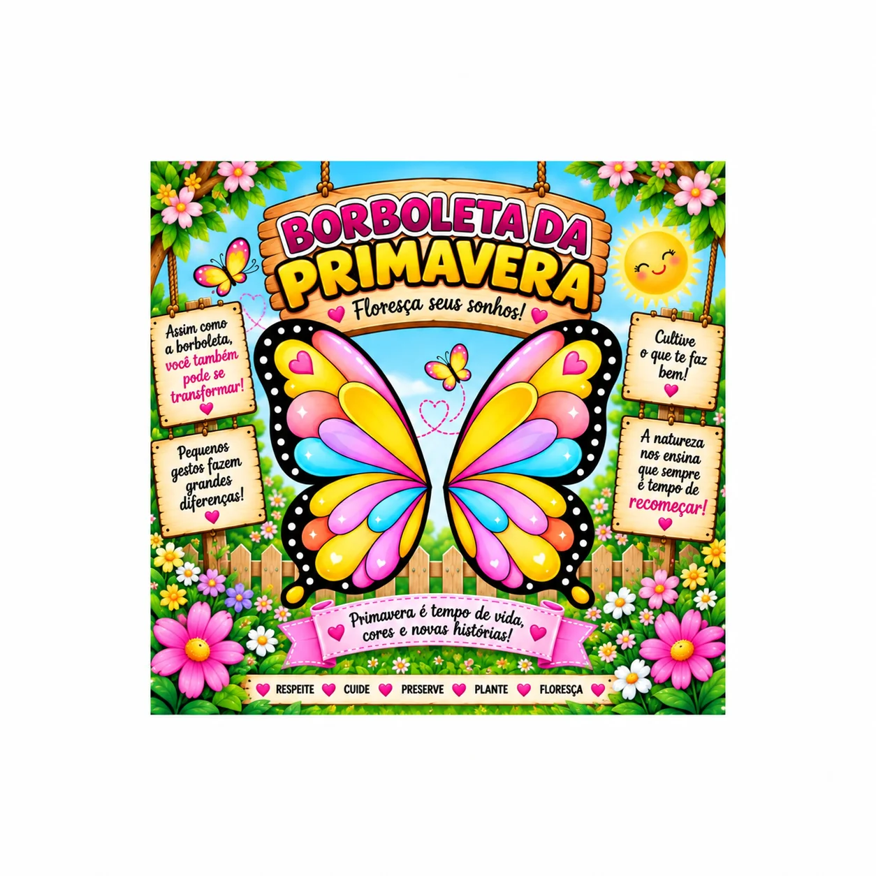 Painel Borboleta da Primavera - Educação Infantil - PDF — amostra 2: O Painel Borboleta da Primavera é uma decoração…